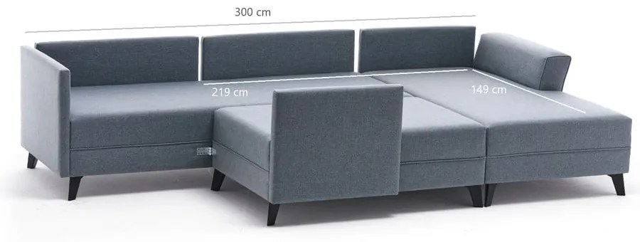 Bézs sarokkanapé (U alakú) Belen – Balcab Home