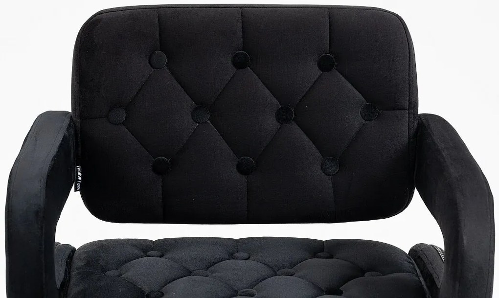 HR8403KW Fekete modern velúr szék fekete lábbal