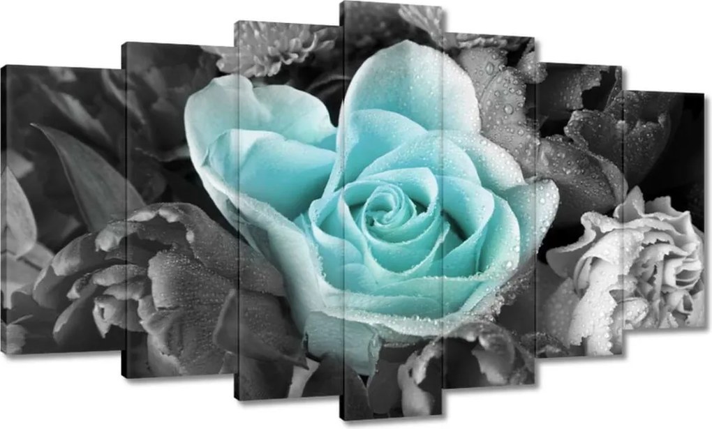 Vászonkép 140x80 Türkiz rózsa