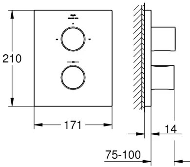 GROHE 27618000 - GROHTHERM F termosztát takarólemez, fényes króm