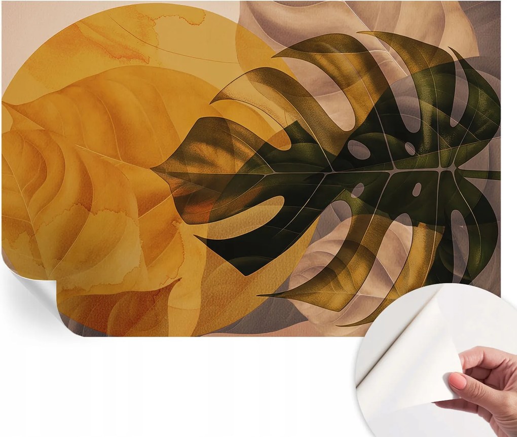 Dekoratív öntapadós fotótapéta Hálószobába Absztrakt levelek 104x70