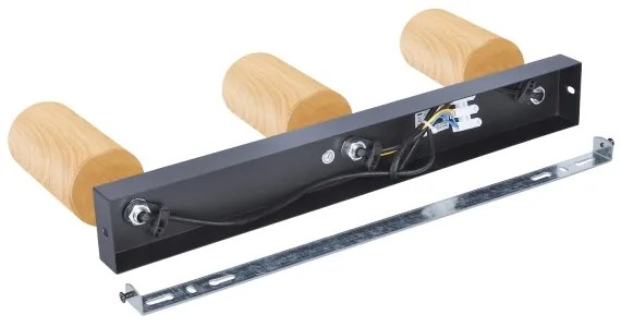 Brilagi - Spotlámpa SELE 3xGU10/30W/230V fekete/tölgy dekor