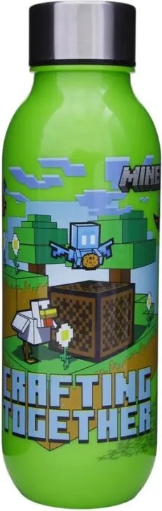 Minecraft Crafting műanyag kulacs csavaros kupakkal 640 ml