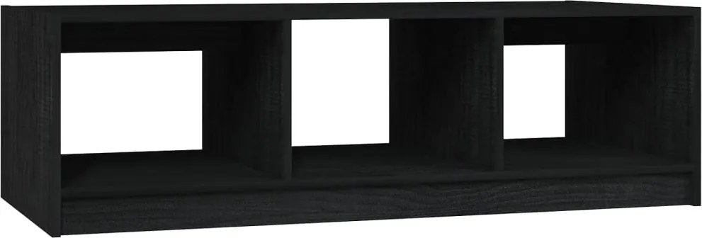 vidaXL fekete tömör fenyőfa dohányzóasztal 110 x 50 x 34 cm