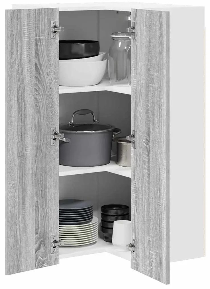 Függő szekrény Riga Szürke Sonoma és fehér 57 x 57 x 100 cm