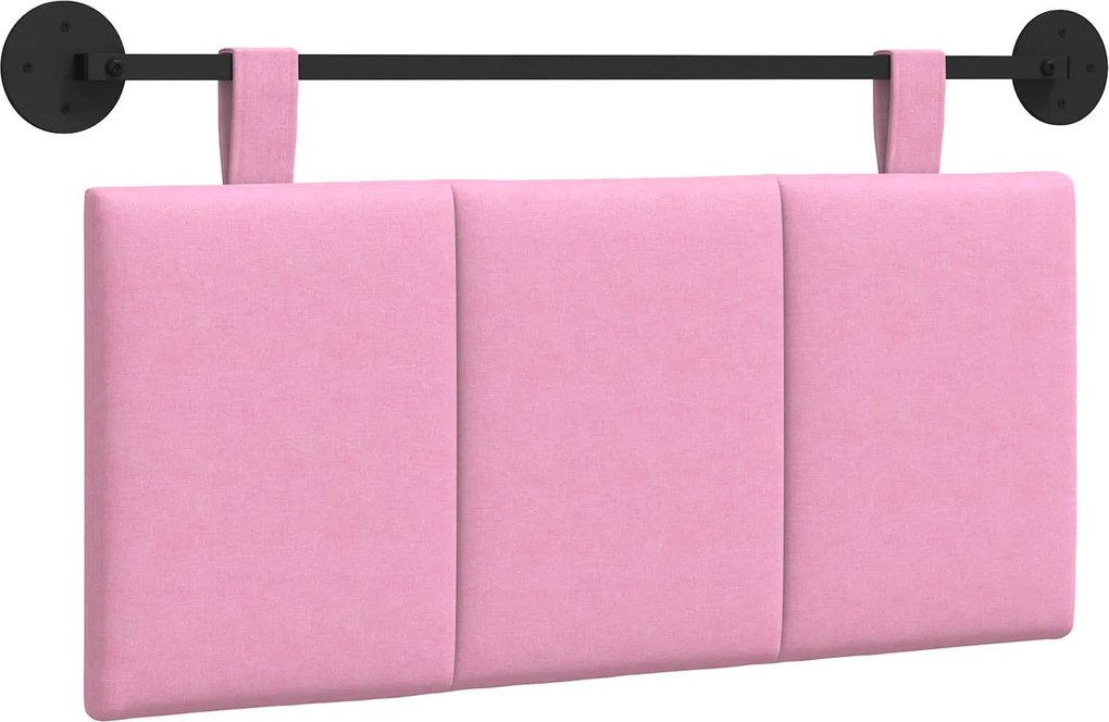 vidaXL Fali Fejtámla Falra szerelhető Rózsaszín 100 x 55 x 5 cm szövet