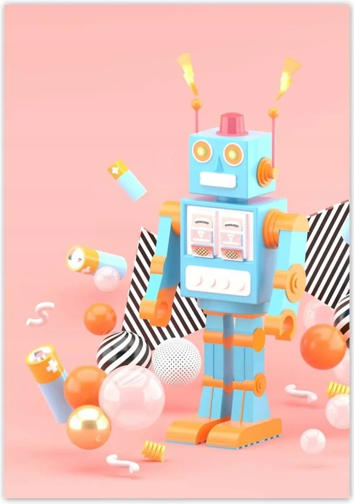 Poszterek 70x100 Robot Rózsa Kék