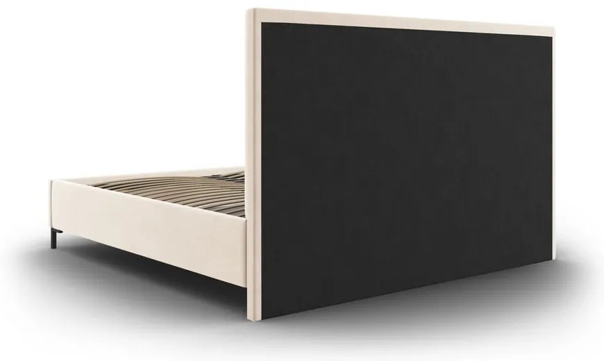 Bézs kárpitozott ágyneműtartós franciaágy ágyráccsal 180x200 cm Casey – Mazzini Beds