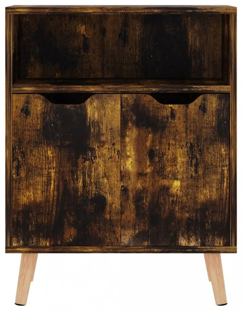 füstös tölgy színű szerelt fa tálalószekrény 60 x 30 x 72 cm