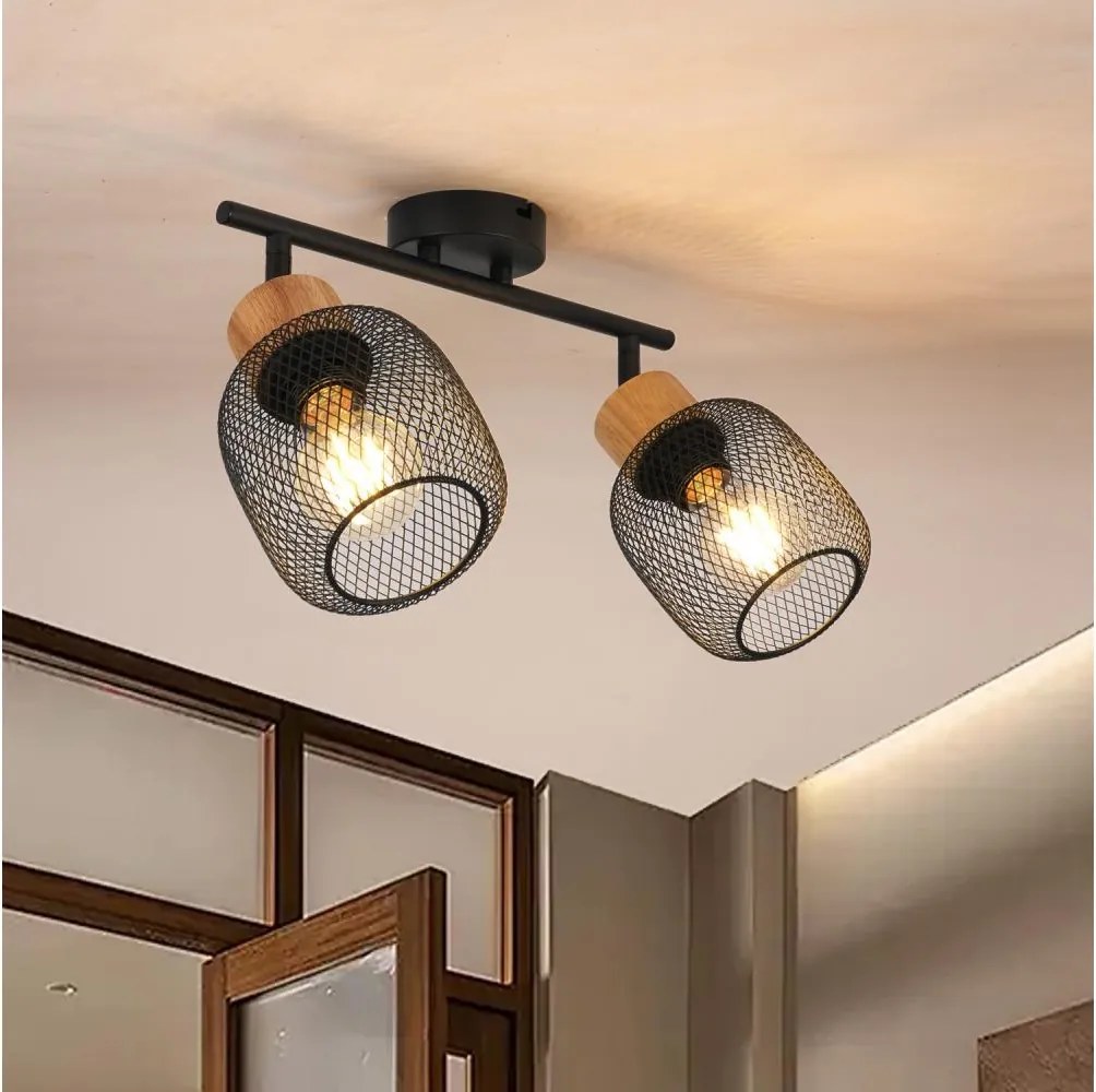 Brilagi - Spotlámpa BASKLITE 2xE27/15W/230V fa/fekete