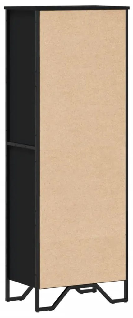 fekete szerelt fa könyvszekrény 50 x 31 x 137,5 cm