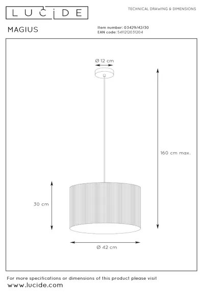 Lucide 03429/42/30 - Csillár zsinóron MAGIUS 1xE27/40W/230V
