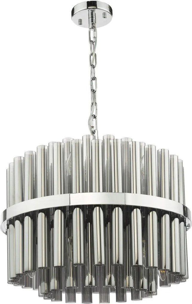 Dar Lighting glamour modern függeszték imani füstös csiszolt króm darima1250