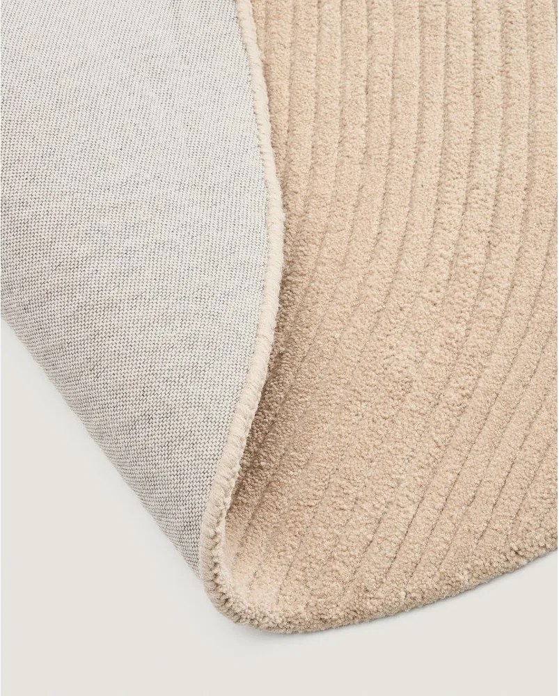 Krémszínű kézi szövésű gyapjú kerek szőnyeg ø 200 cm Domm – Kave Home