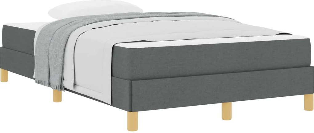 vidaXL Boxrugós ágy matracmal Sötétszürke 120 x 200 cm szövet