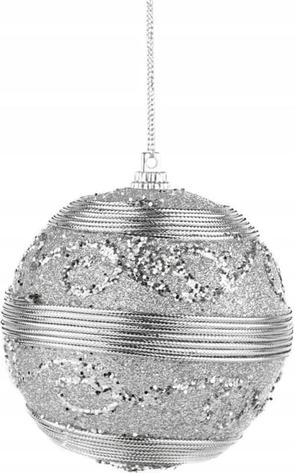 Karácsonyfadísz ezüst 10cm 2db karácsony