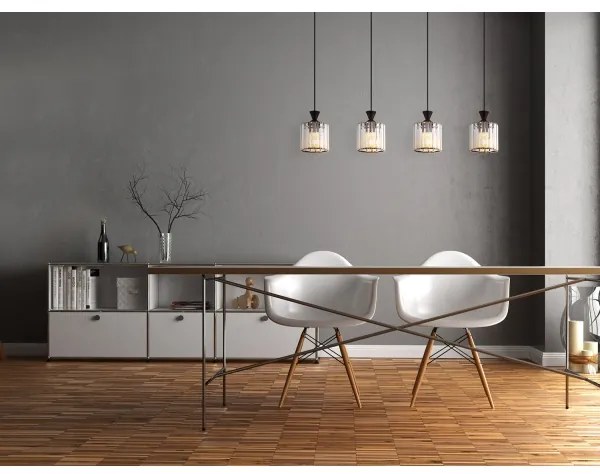 Globo 15742-4 - Csillár zsinóron JORDANA 4xE27/60W/230V fekete