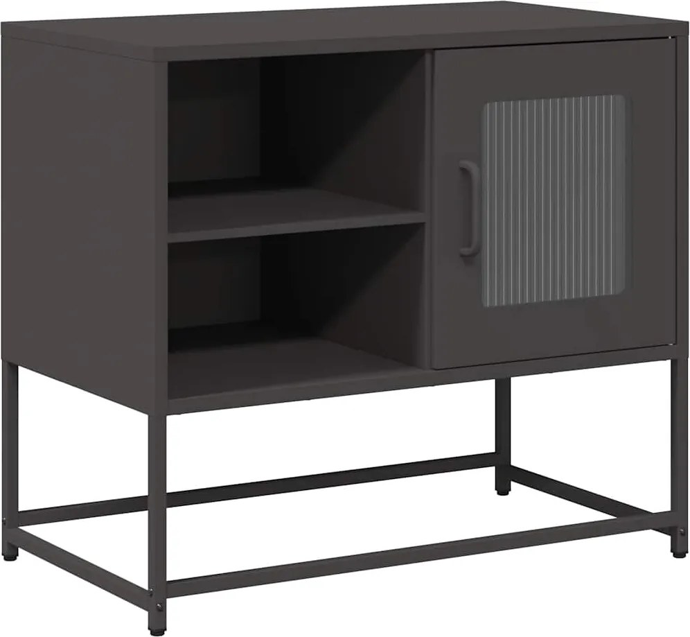 vidaXL fekete acél TV-szekrény 68 x 39 x 60,5 cm
