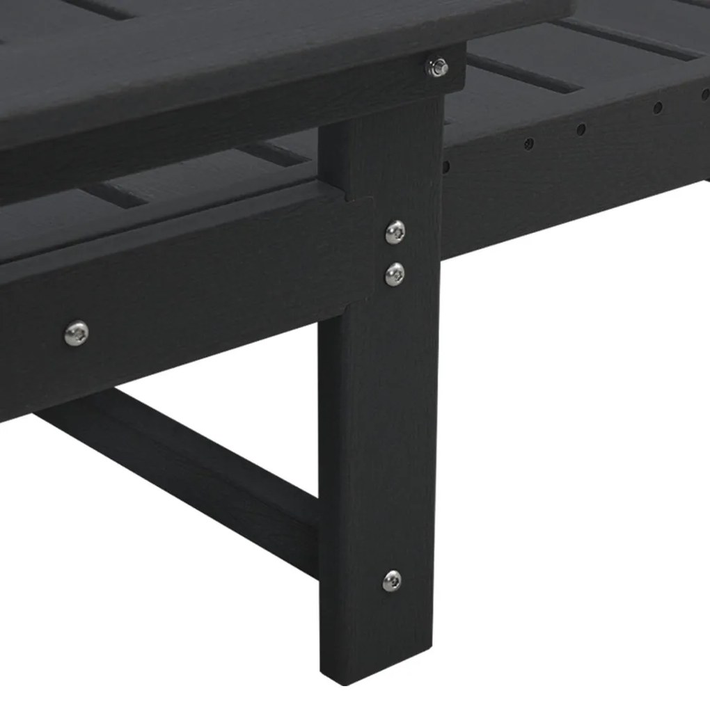 Kerti pihenő bútor 3 pcs Fekete 38 x 38 x 46cm Polietilén