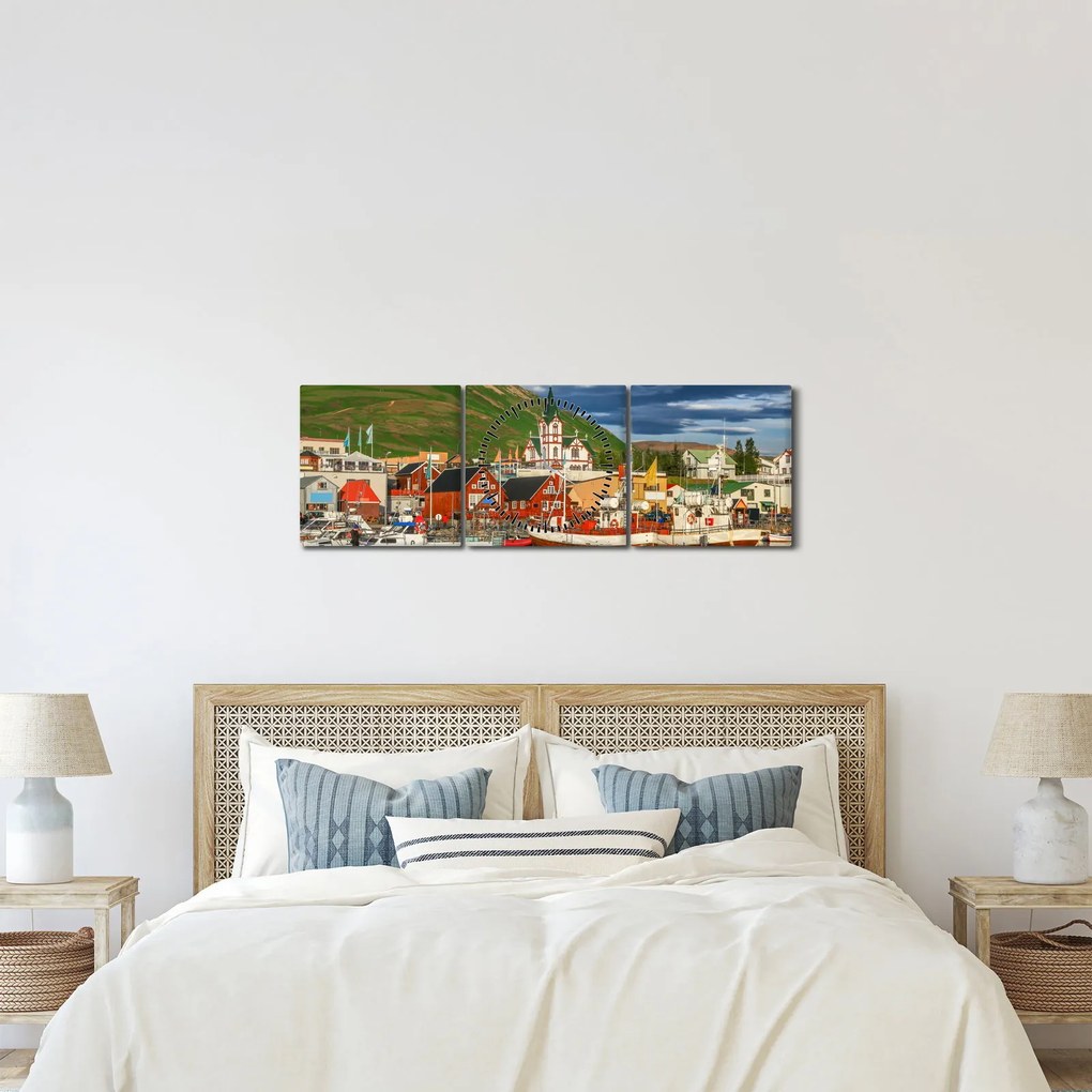 Kép - Húsavík (órával) (90x30 cm)