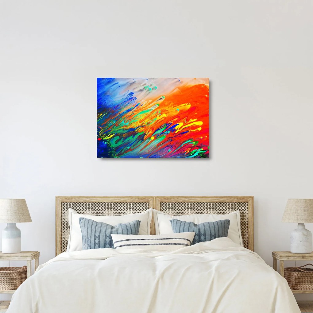 Kép - Színes absztrakció (üvegen) (70x50 cm)