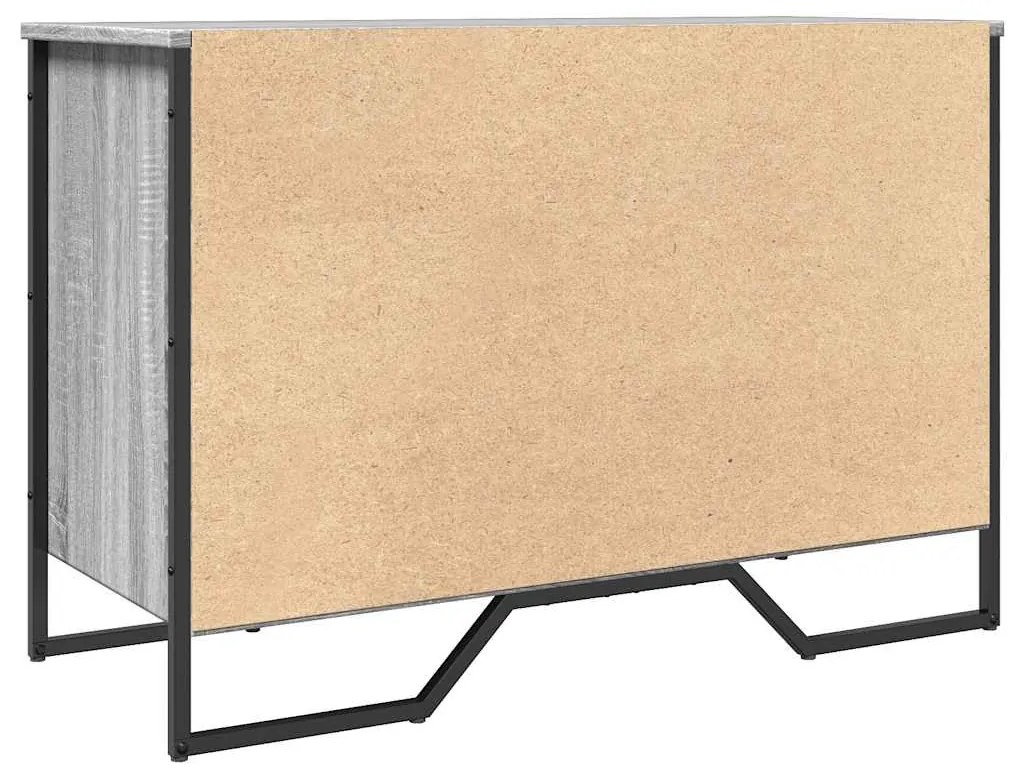 szürke sonoma színű szerelt fa cipőszekrény 90 x 38 x 61,5 cm