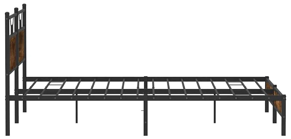 füstös tölgy színű szerelt fa ágykeret matrac nélkül 183x203 cm
