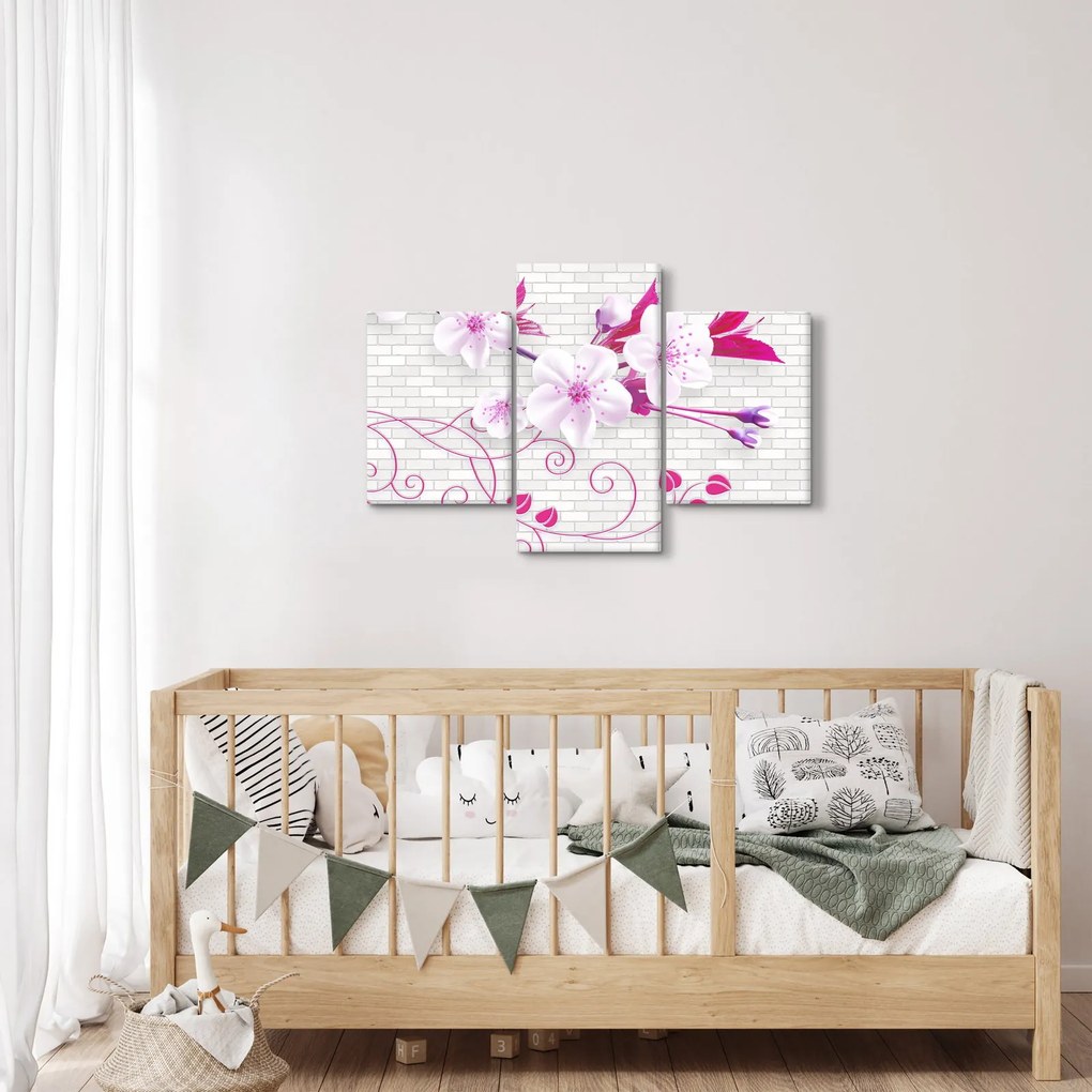 Virággal ellátott gally képe (90x60 cm)