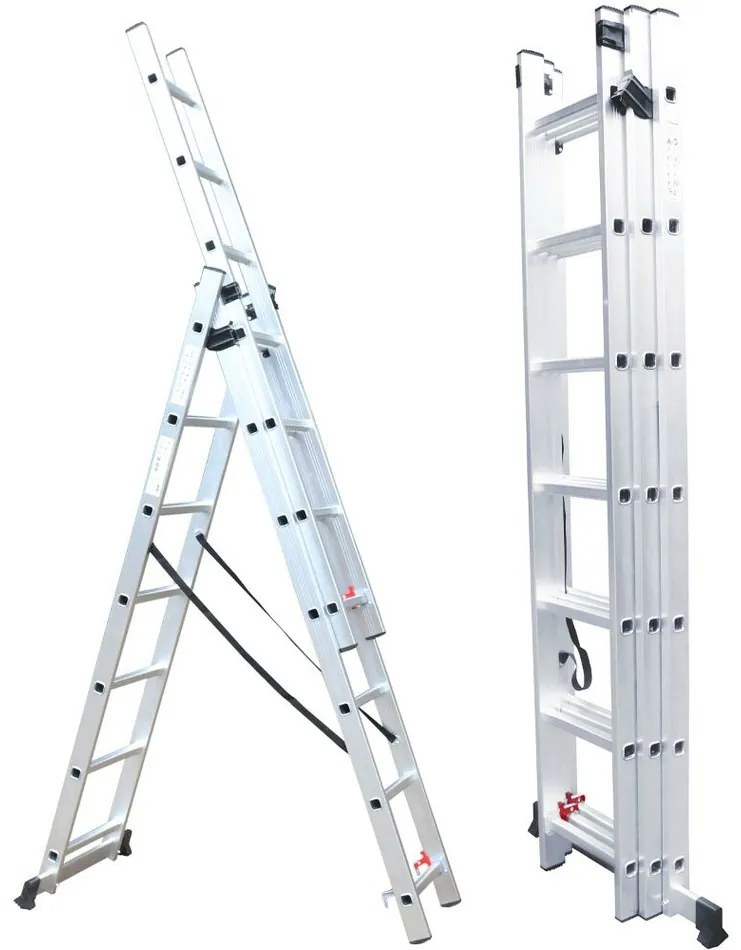 Fieldmann FZZ 4307 háromrészes létra, 3 x 7lépcsőfok, 3 x 7 lépcsőfok