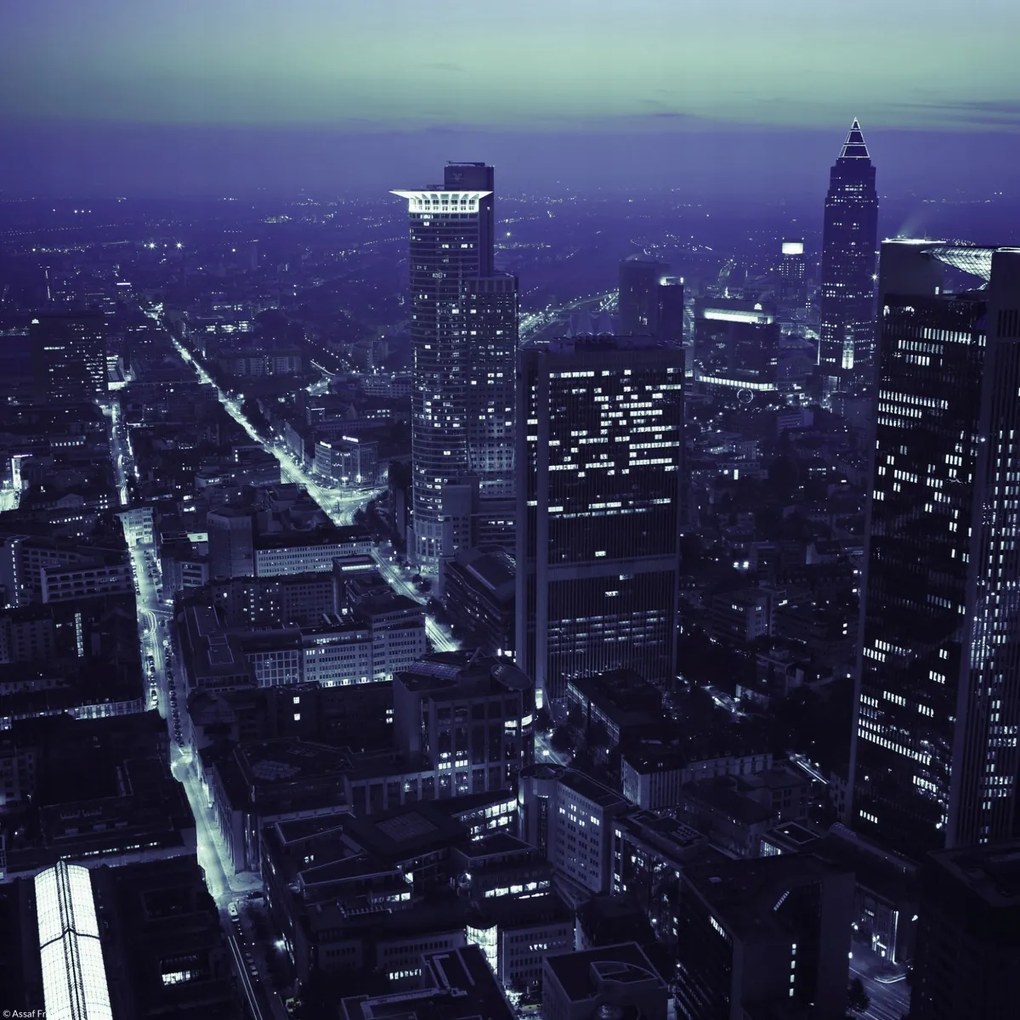 Poszter 30x30cm Város panoráma alkonyatkor, Assaf Frank