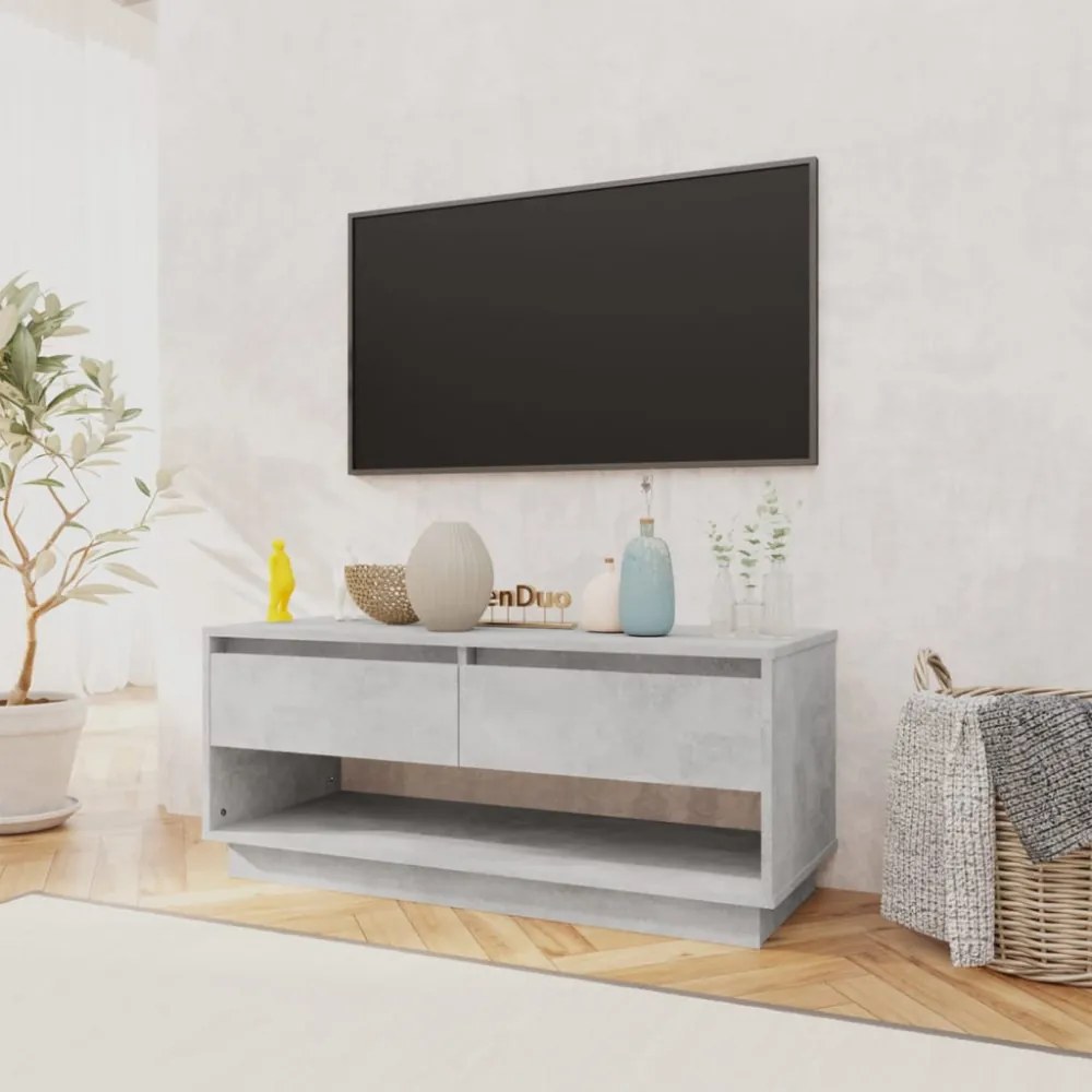betonszürke szerelt fa TV-szekrény 102x41x44 cm