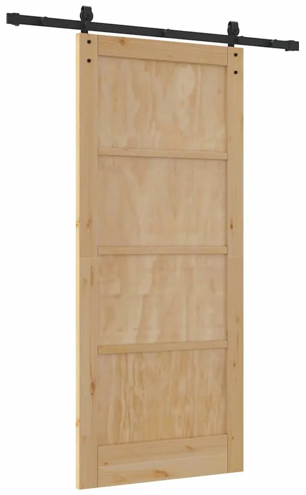 Csúszóajtó Természetes és fekete 86 x 198.5 cm