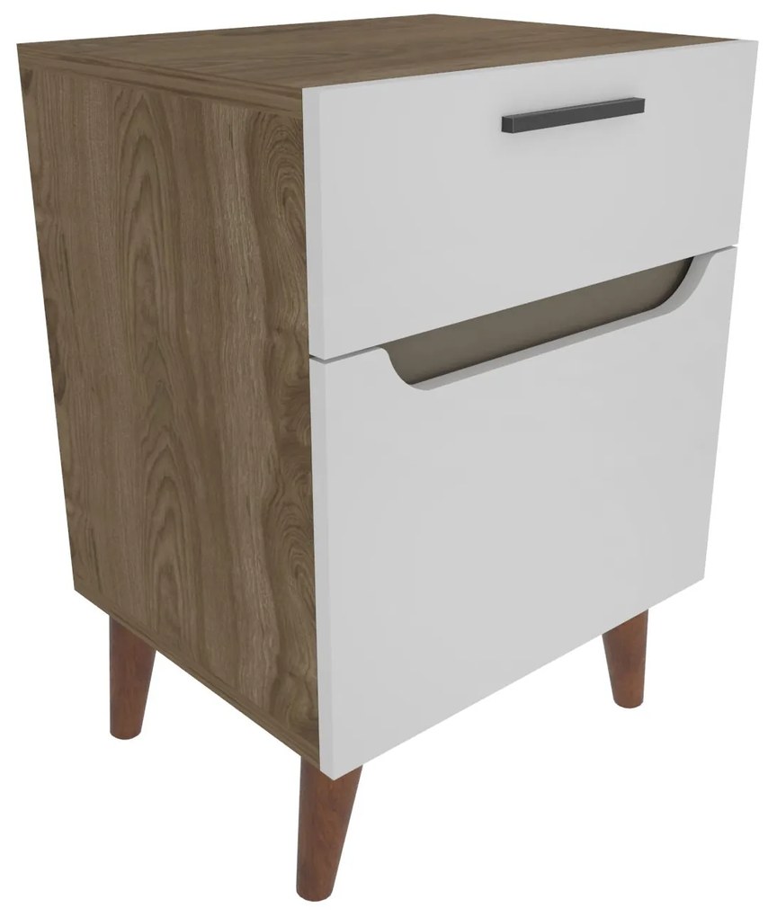 Éjjeliszekrény Losso - White, Oak