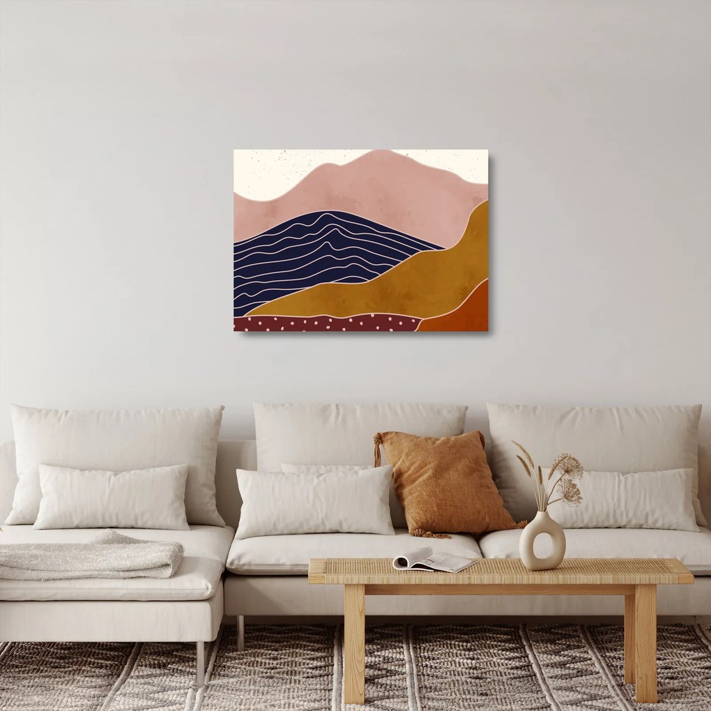 Kép - Nap a hegyek felett (üvegen) (70x50 cm)