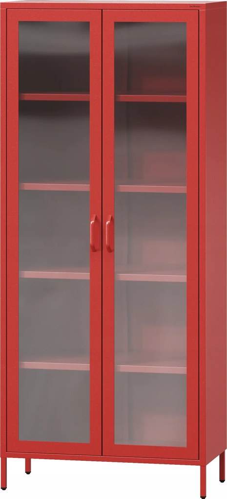 Jan Nowak Üvegezett Fém Csillámos Modern Angelo vitrin: Piros