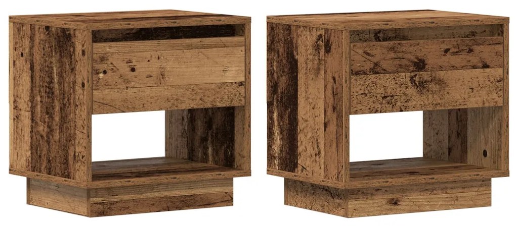 Éjjeli asztal 2 db Régi fa 45x34x45 cm Mérnökelt fa