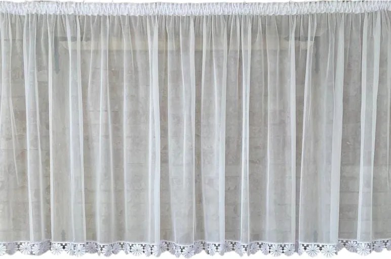 Kész függöny 400x140,egyenes,fátyol,gipsz.8 cm Virág