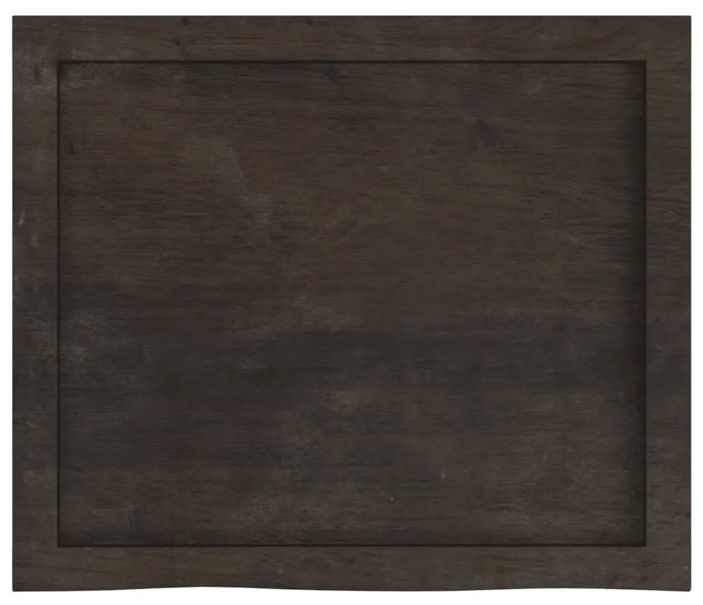 sötétbarna kezelt tömör tölgyfa fali polc 60x50x(2-6) cm