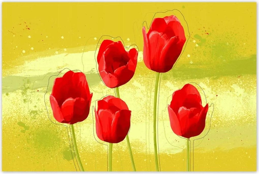 Poszterek 120x80 Pipacsok mézes háttérrel