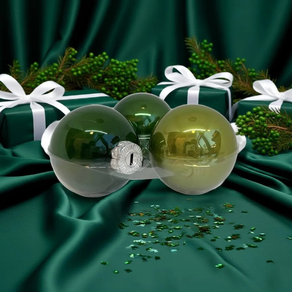 New Green &#039;21 üveg karácsonyi gömb szett 12*6cm