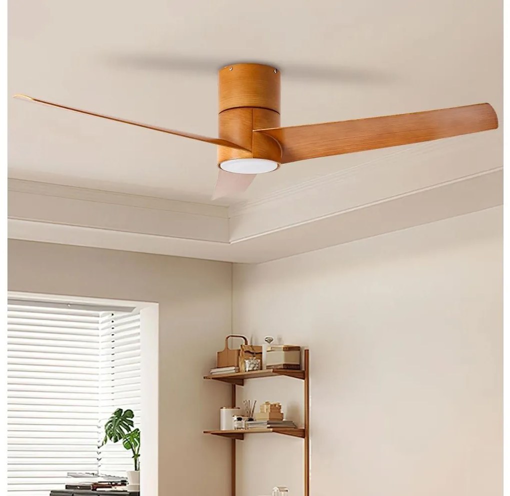 ZEVENTI - LED mennyezeti ventilátor BARROSA LED/18W/230V Wi-Fi Tuya barna + távirányító