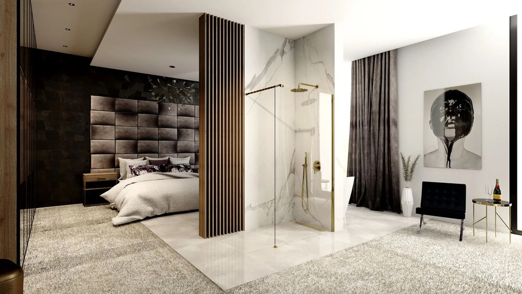 Zuhanyfal Rea Aero Gold 120 Walk In