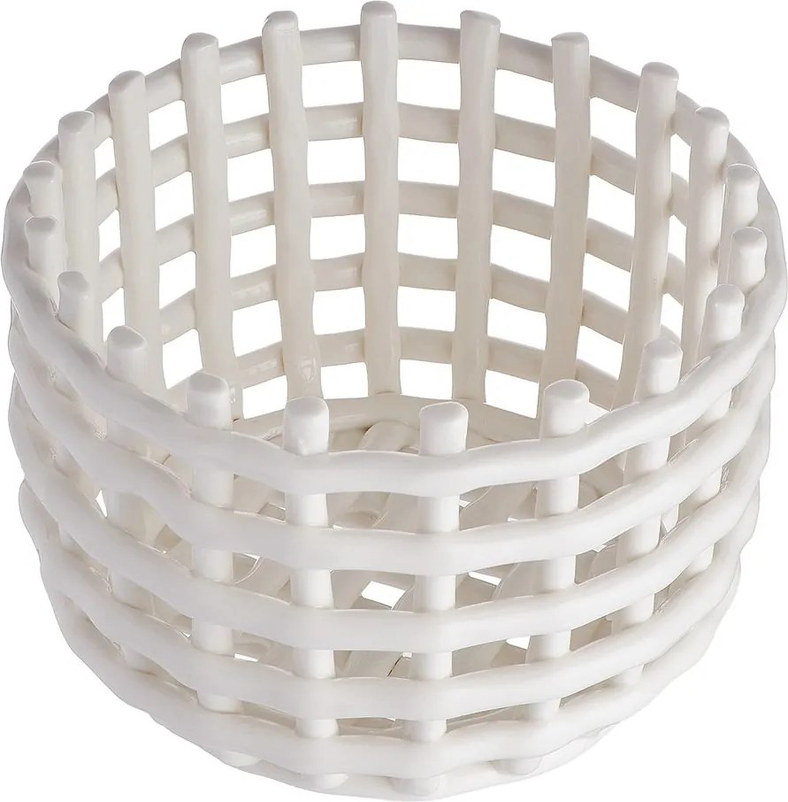 CRAFT kerámia kosár, krémszín Ø16cm