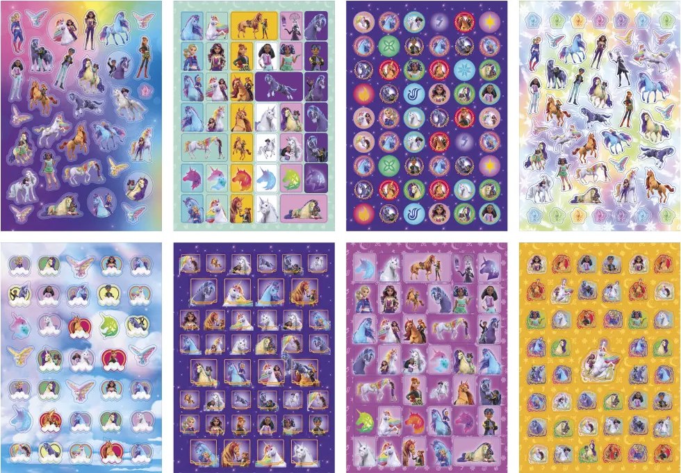 Unikornis Akadémia Magic csillámos matricás album 8 ív