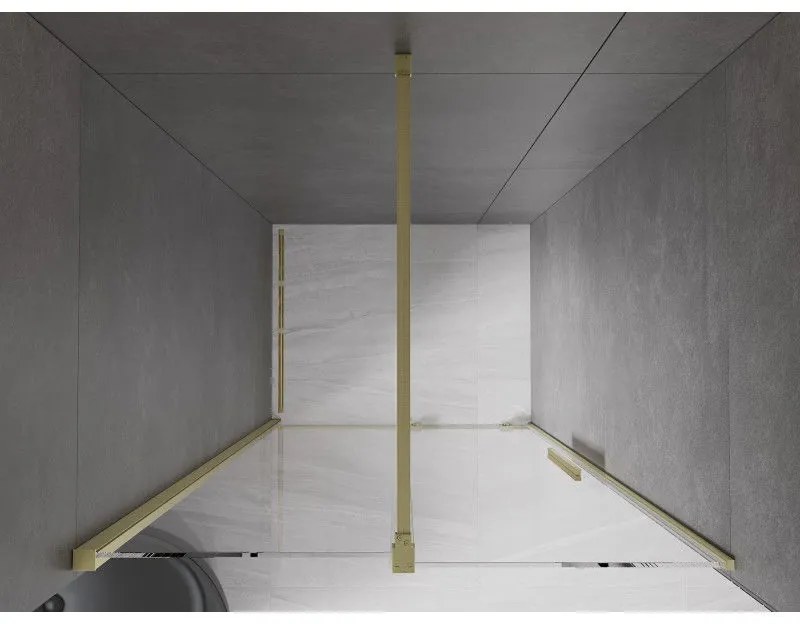 Mexen Velar, nyílásba tolóajtó 110x200 cm, 8mm átlátszó üveg, arany matt, 871-110-000-01-55