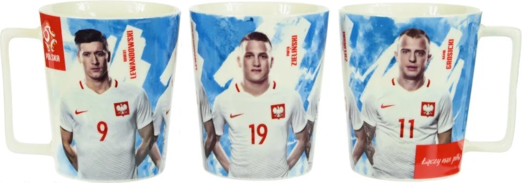 Kerámia bögre Pzpn Lengyel Lewandowski, Zieliński, Grosicki 320 ml B minta