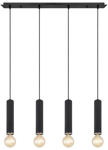 Globo 15499-4H - MARION 4xE27/60W/230V fekete fa függeszték