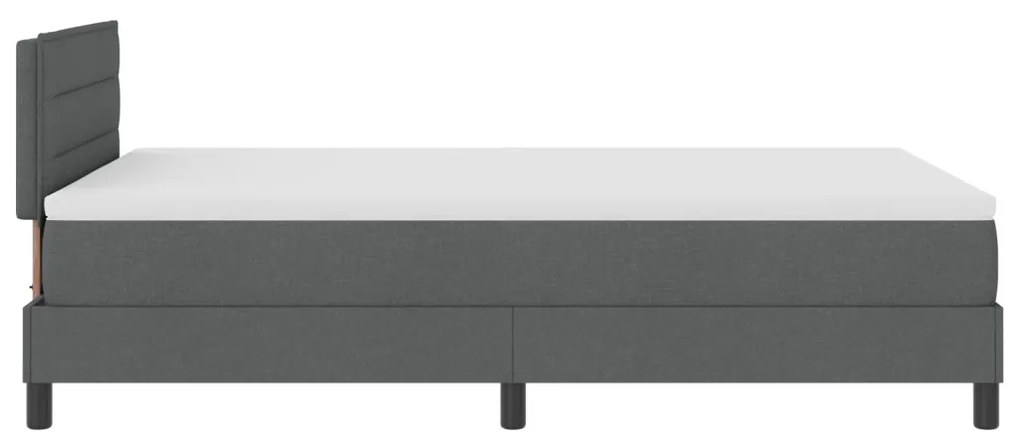 Box Spring Ágy Matraccal és LED Sötétszürke 120x190 cm Szövet