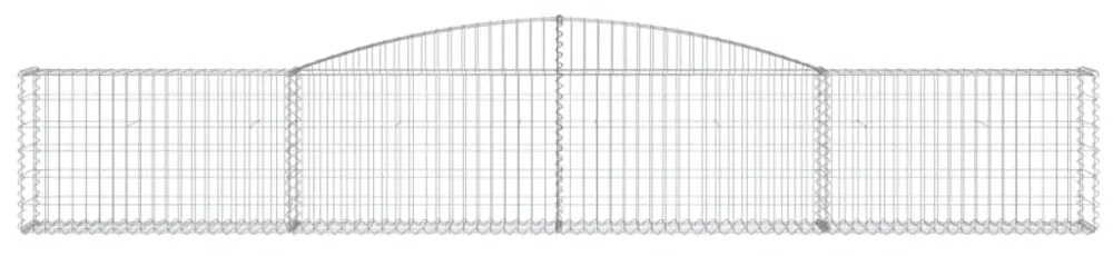 vidaXL 5 db íves horganyzott vas gabion kosár 400x30x60/80 cm