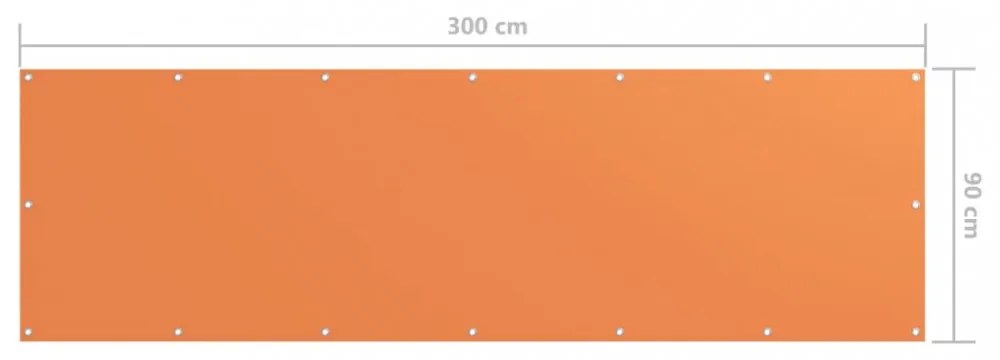 narancssárga oxford-szövet erkélyparaván 90 x 300 cm
